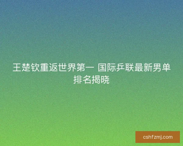 王楚钦重返世界第一 国际乒联最新男单排名揭晓